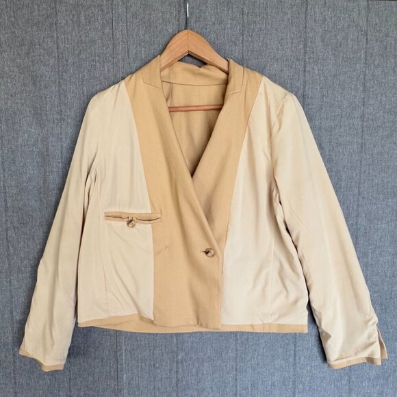 Madewell The Petite Caldwell Short Blazer in Drapeweave: in Desert Dune Size M - Picture 7 of 12